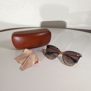 Longchamp Gradient Havana Nordic/Brown Azure Cateye Sunglasses W/ Case & Cloth